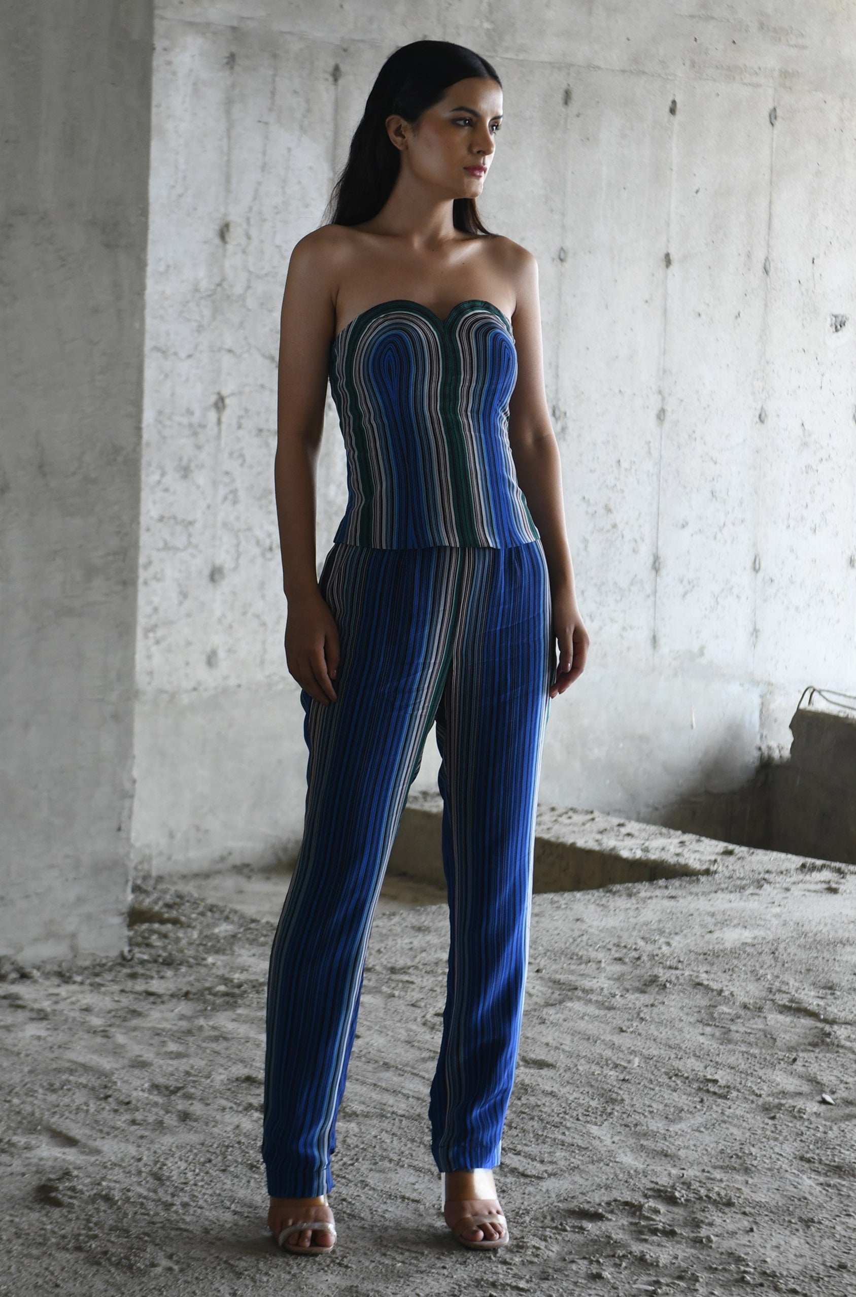 STRIPE COOPER CIGARETTE PANTS