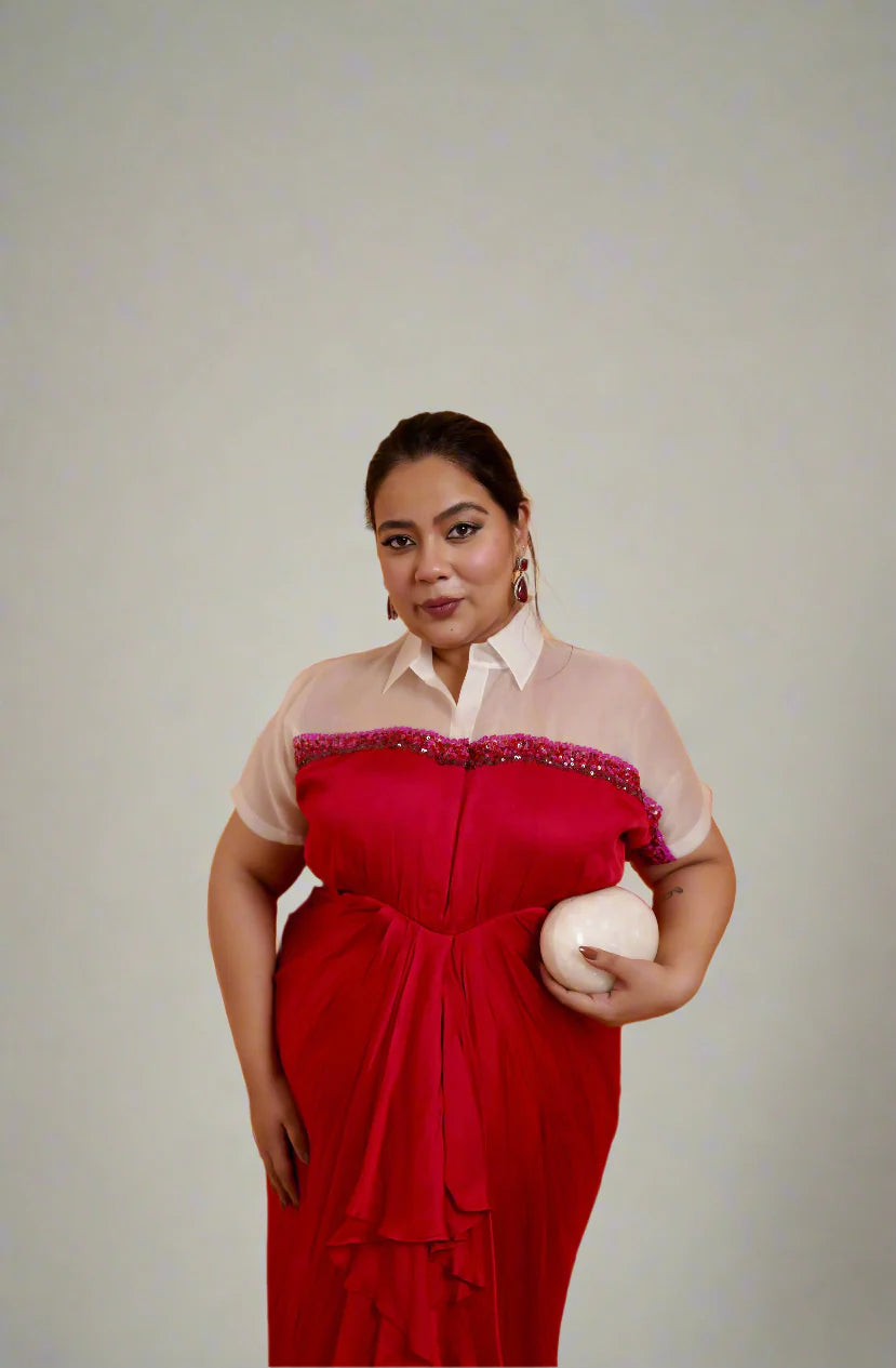 PLEATED VAL DRESS