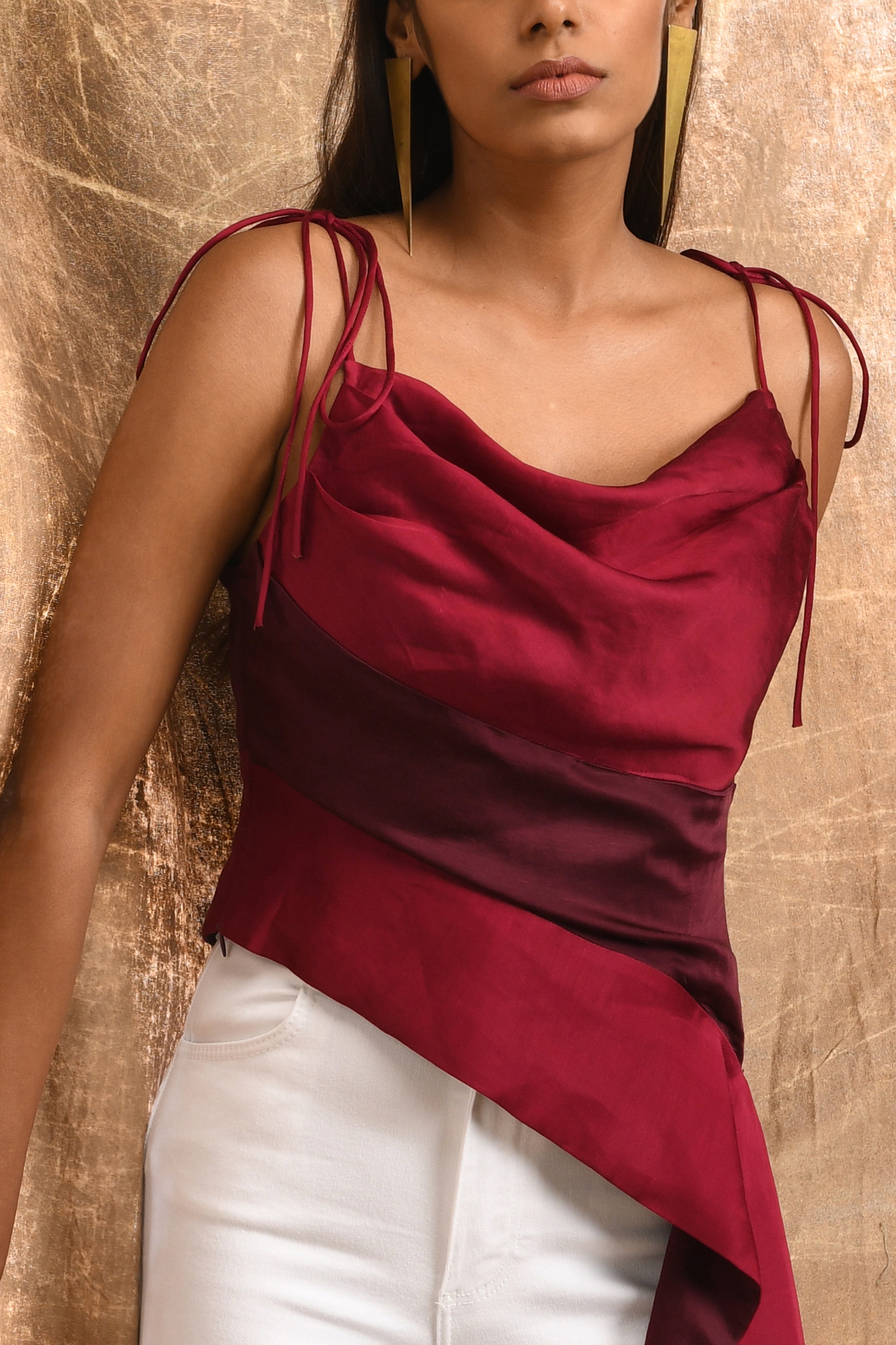 DRAPED BOWERY TOP