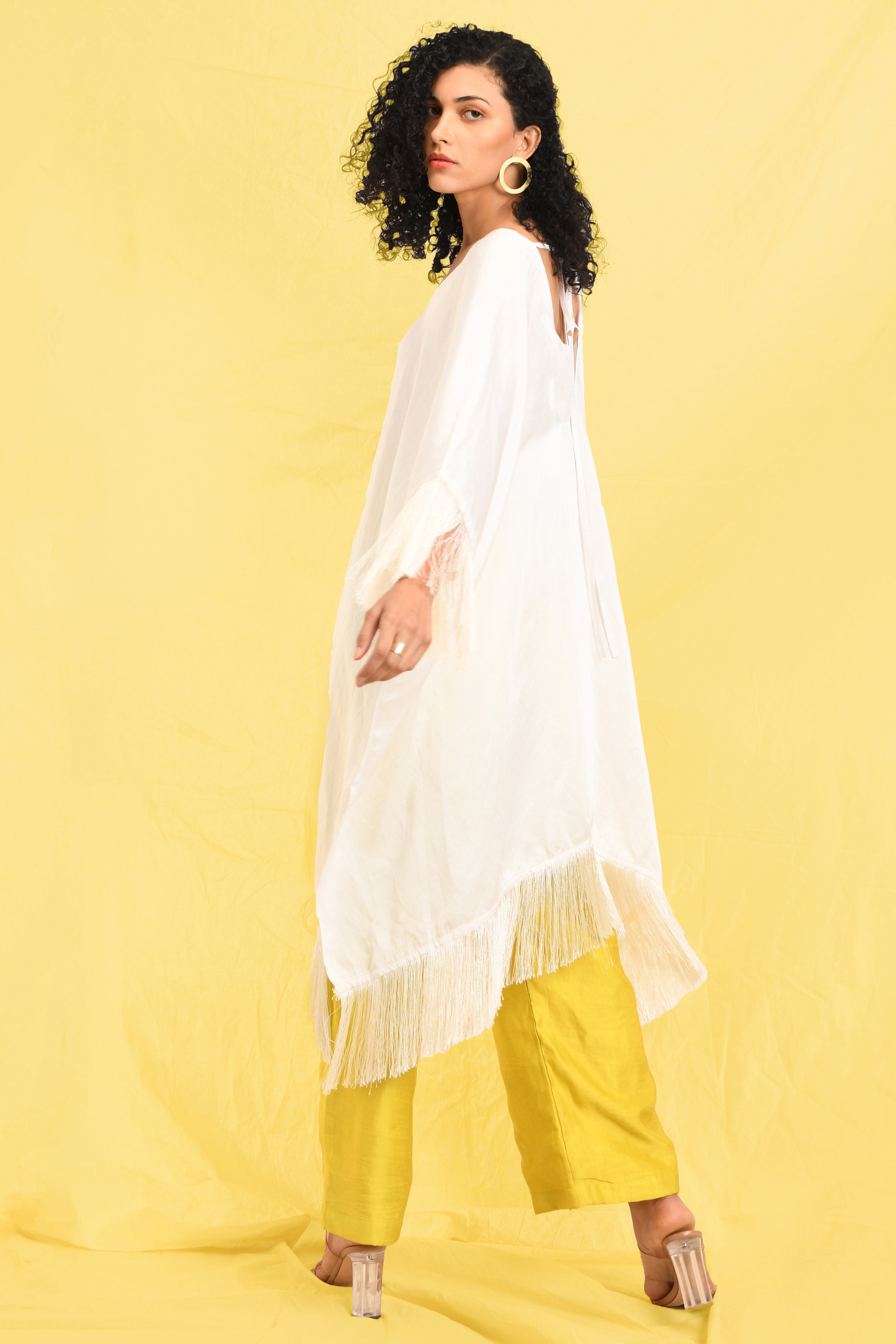 NICOLE FRINGE KAFTAN